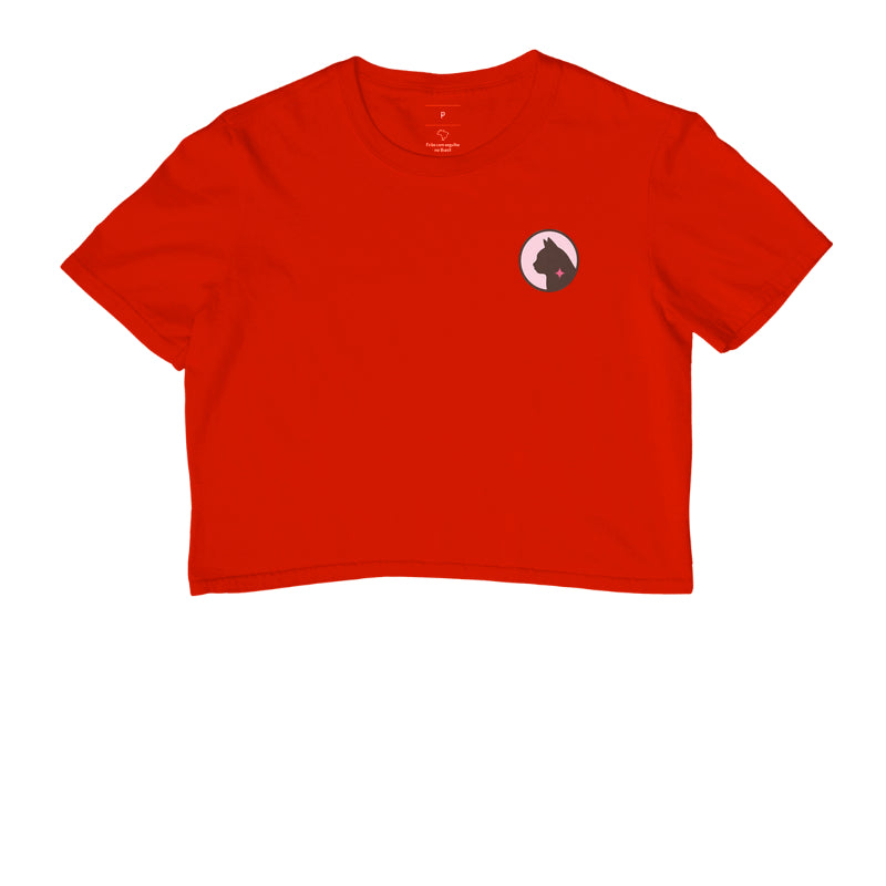 Camiseta Cropped Básica Gato