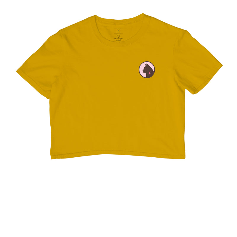 Camiseta Cropped Básica Gato