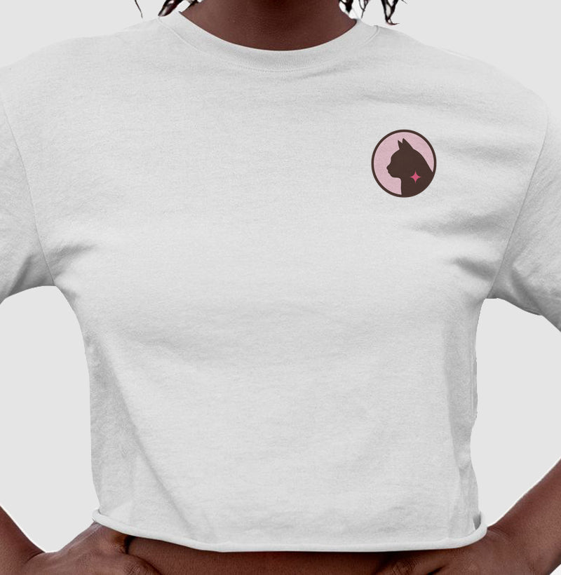 Camiseta Cropped Básica Gato