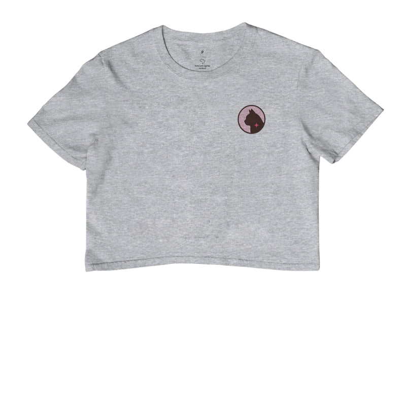 Camiseta Cropped Básica Gato