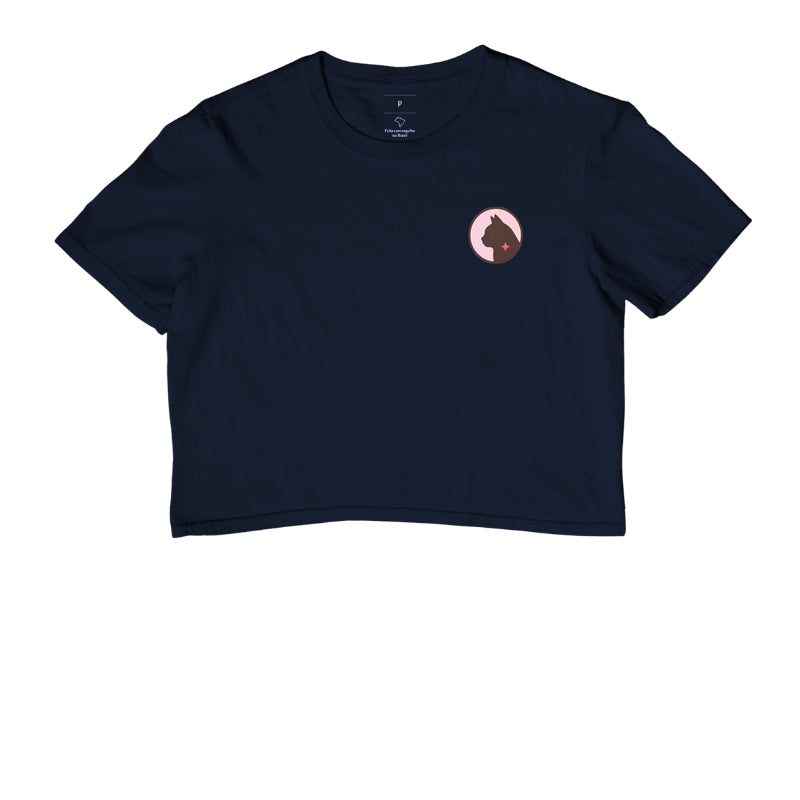 Camiseta Cropped Básica Gato