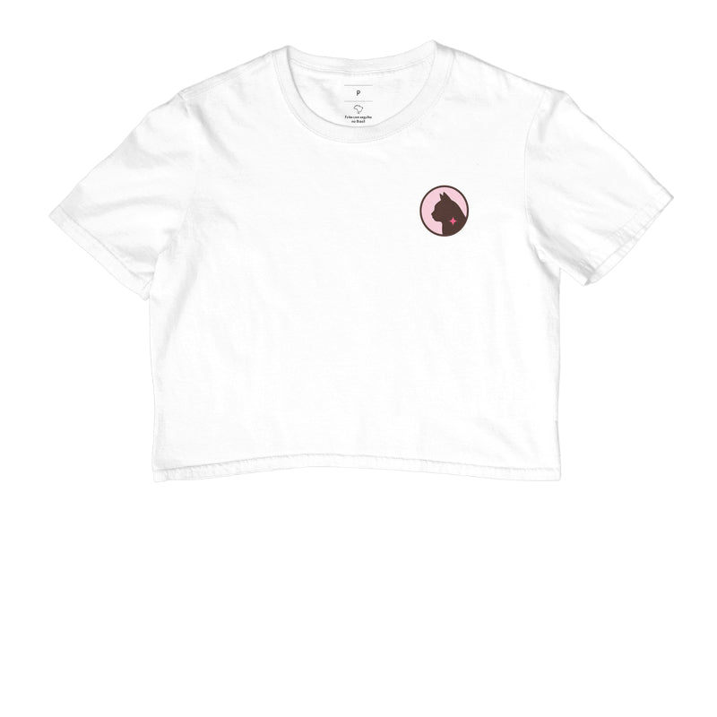 Camiseta Cropped Básica Gato