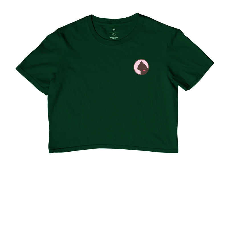 Camiseta Cropped Básica Gato