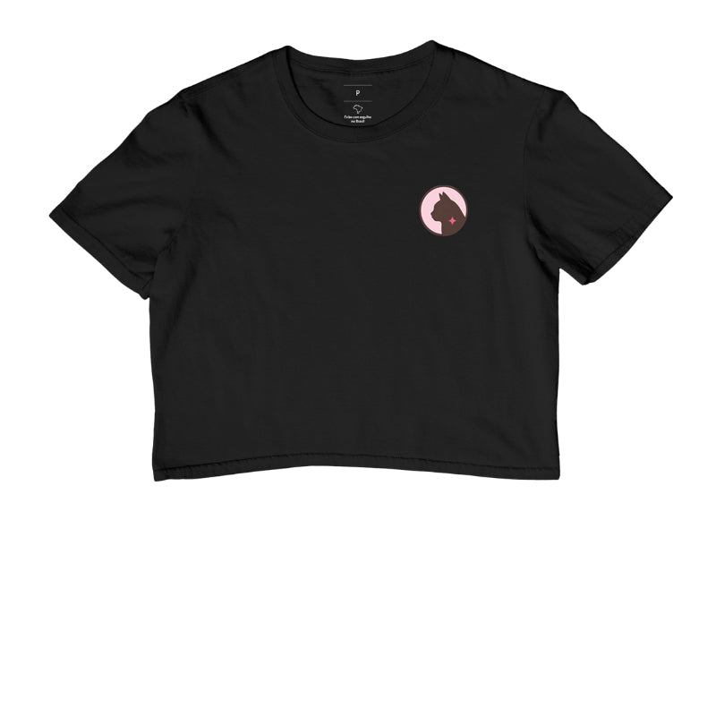 Camiseta Cropped Básica Gato